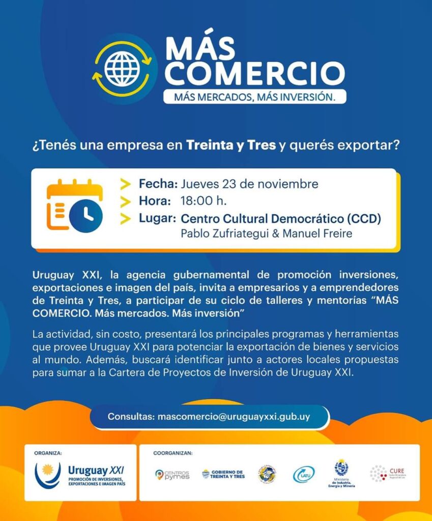 Con el apoyo del Gobierno de Treinta y Tres, Uruguay XXI llega a